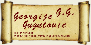 Georgije Gugulović vizit kartica